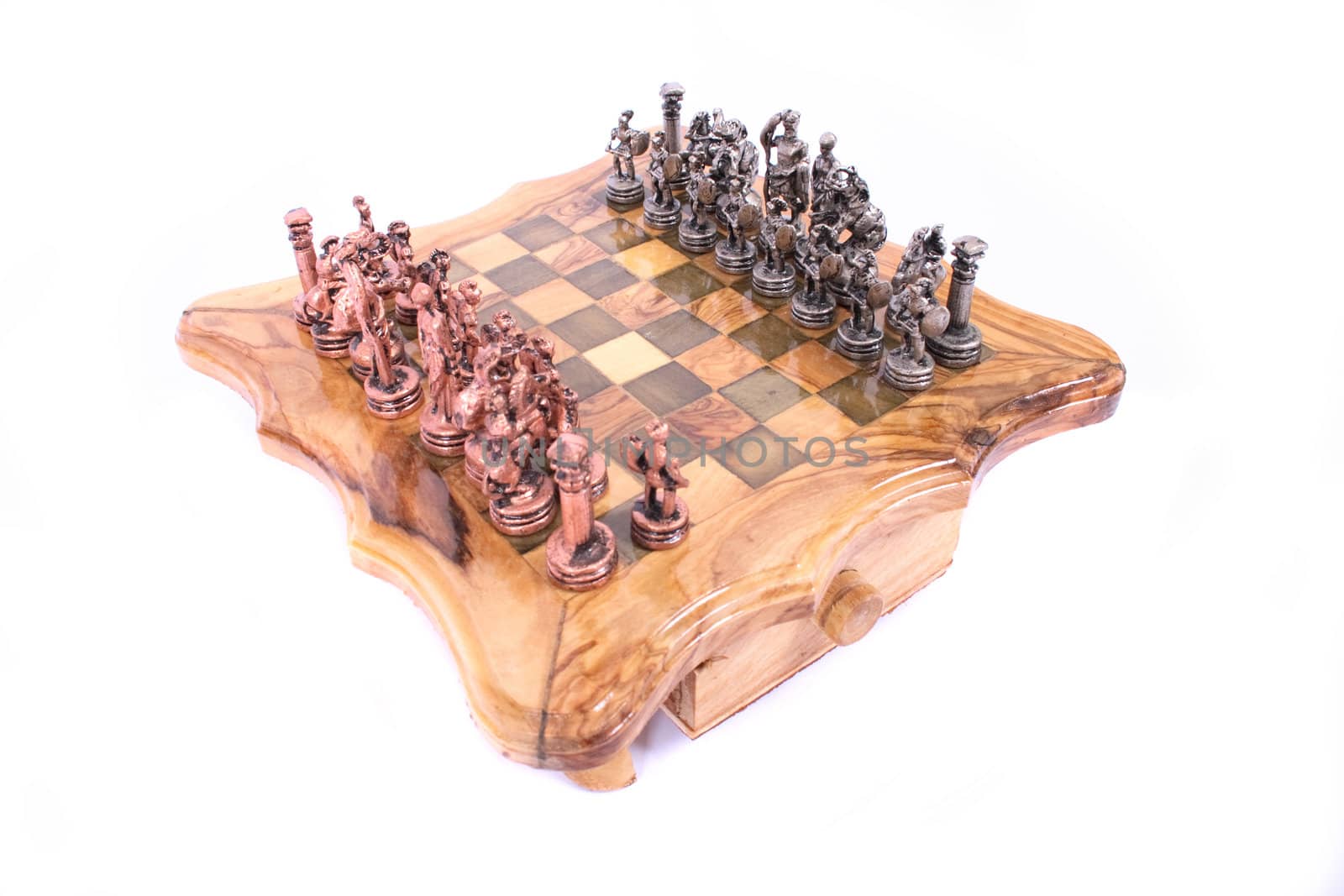 chess set on the white background