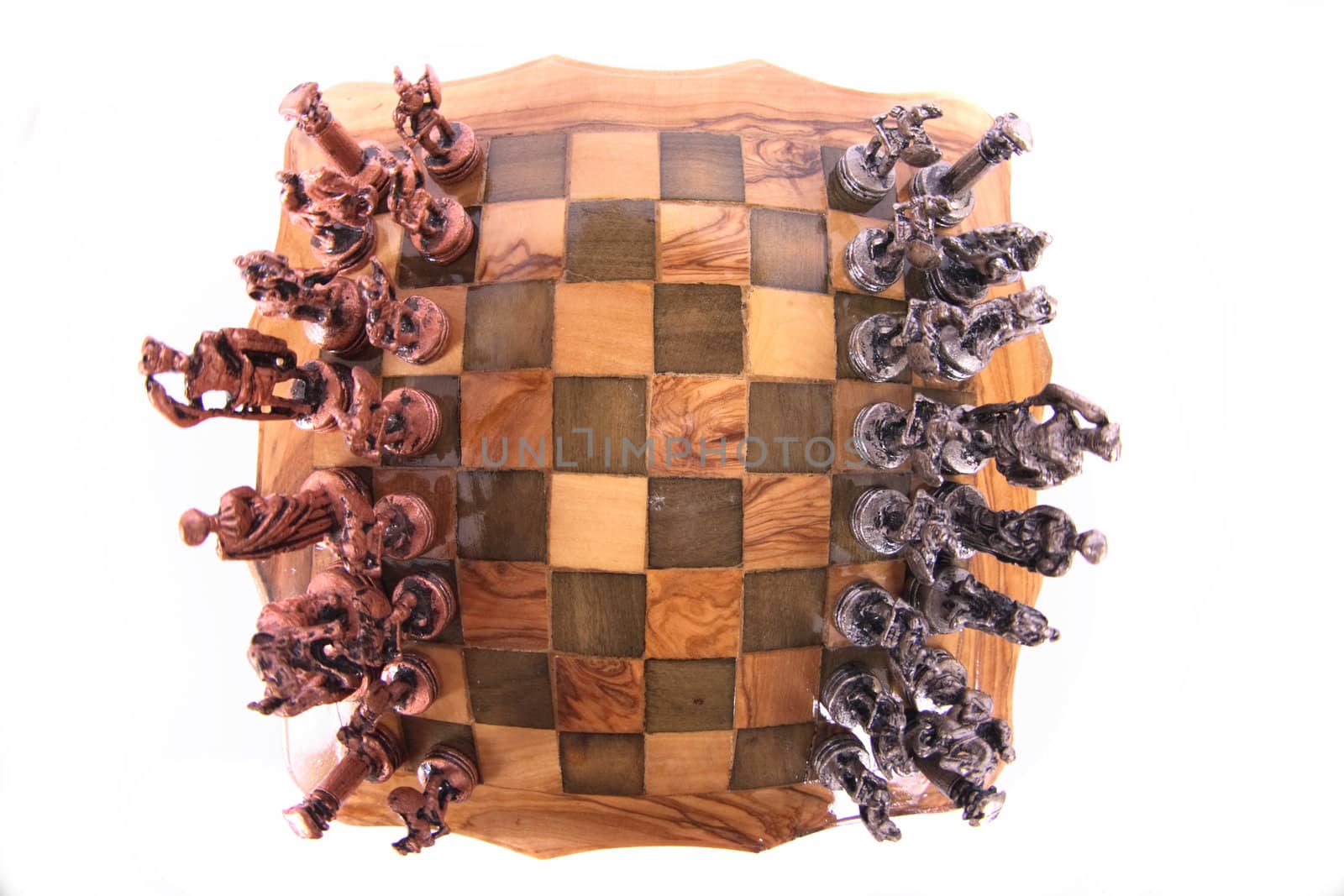chess set on the white background