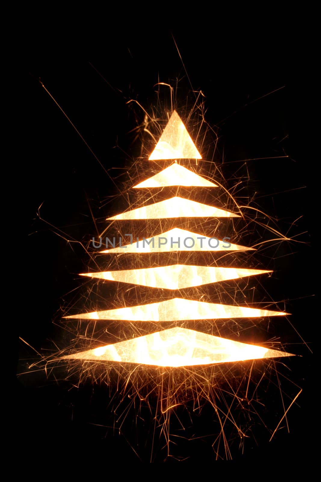 nice xmas tree isolated on the black background