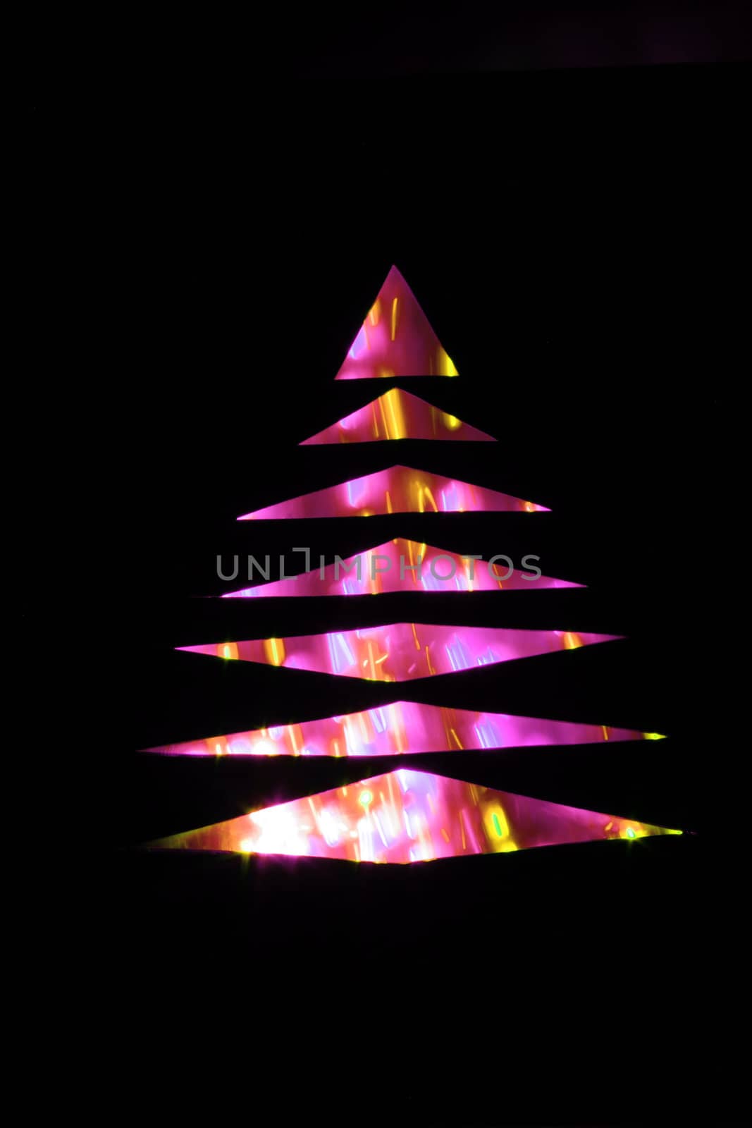 nice xmas tree isolated on the black background