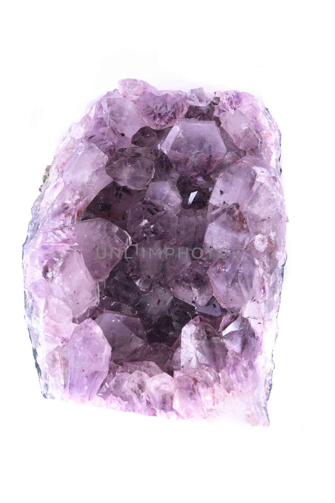 violet amethyst isolated on the white background 