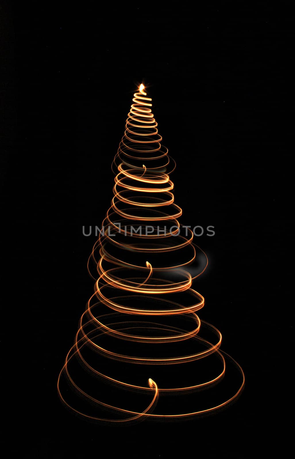 christmas tree isolated on the black background