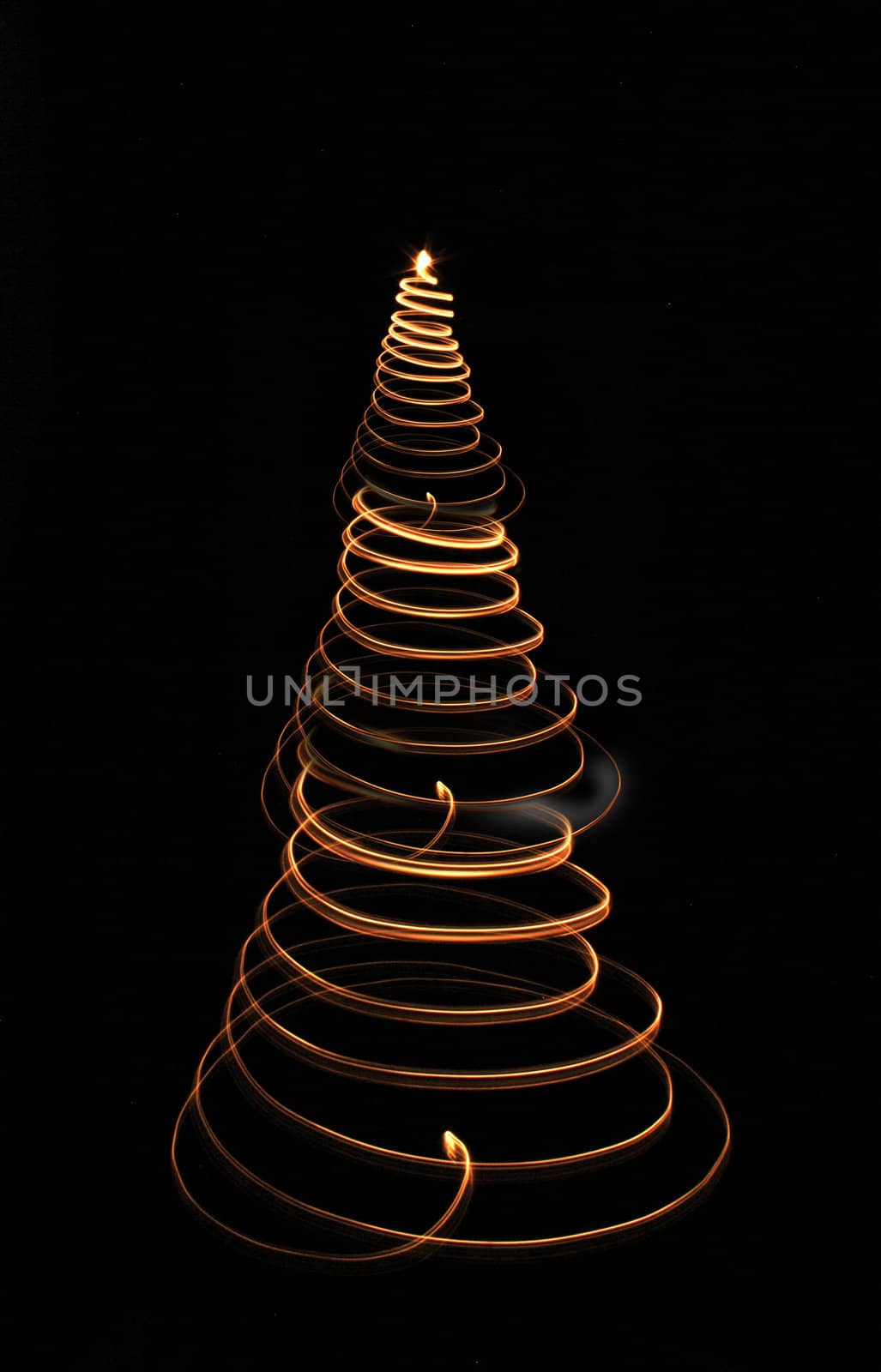 christmas tree isolated on the black background