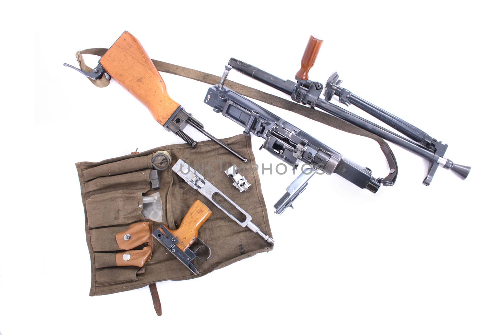 automatic gun isolated on the white background