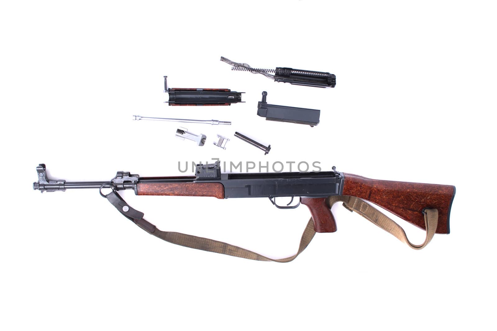 automatic gun isolated on the white background