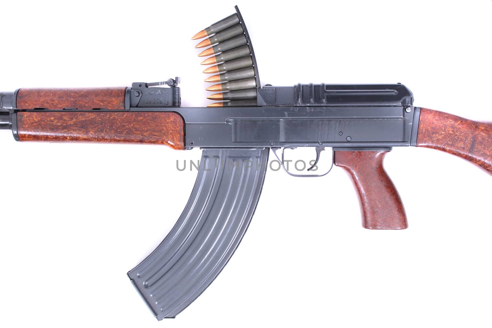 nice automatic gun isolated on the white background