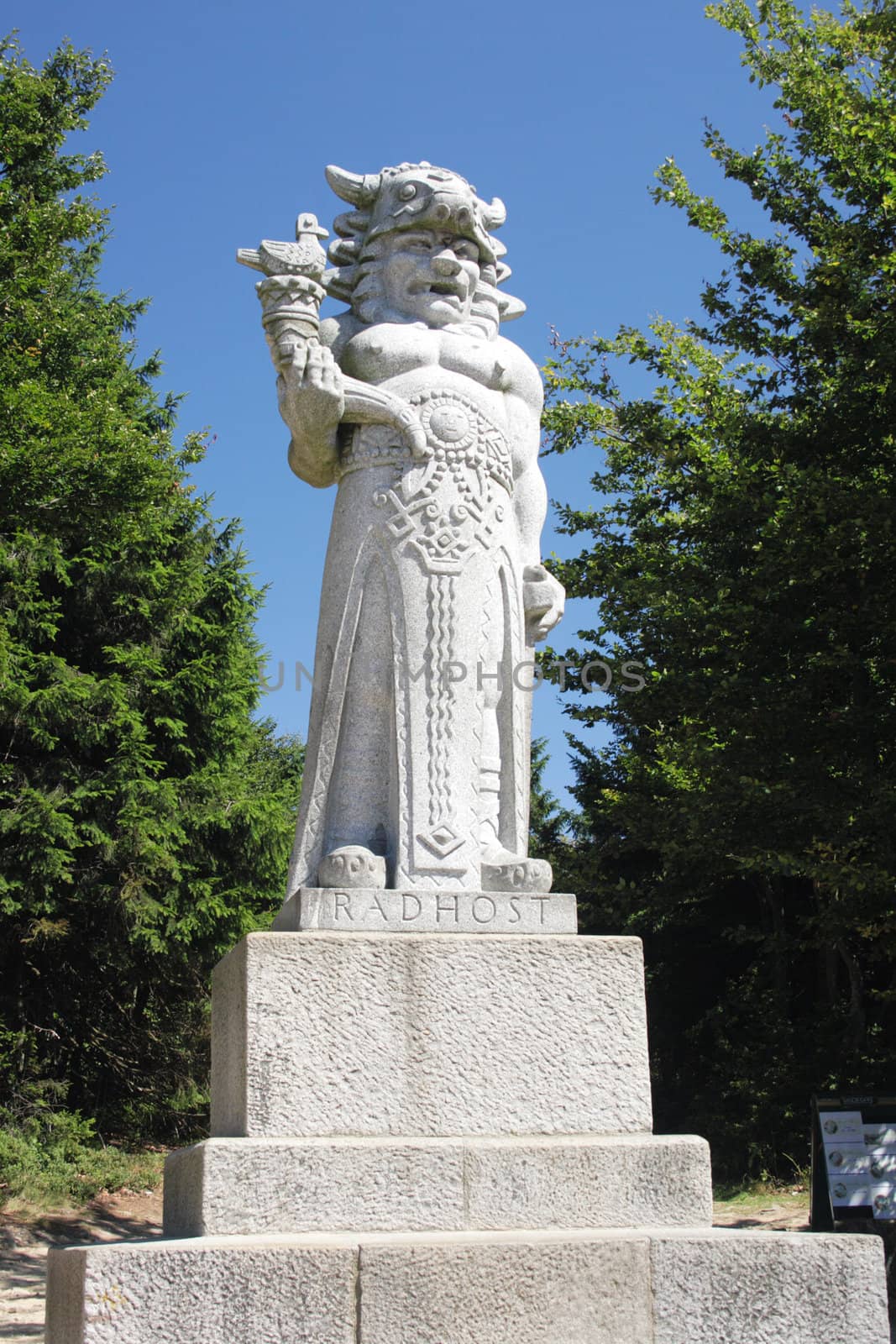 radegast statue - the symbol of beskydy mountains