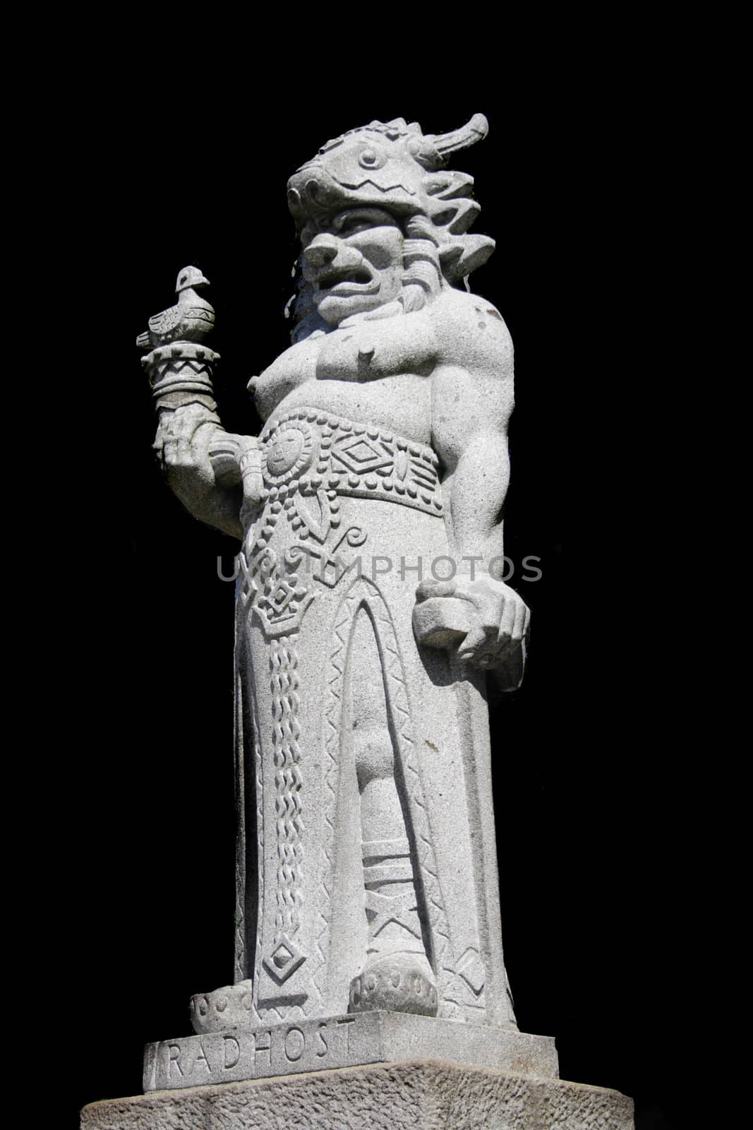 radegast statue - the symbol of beskydy mountains