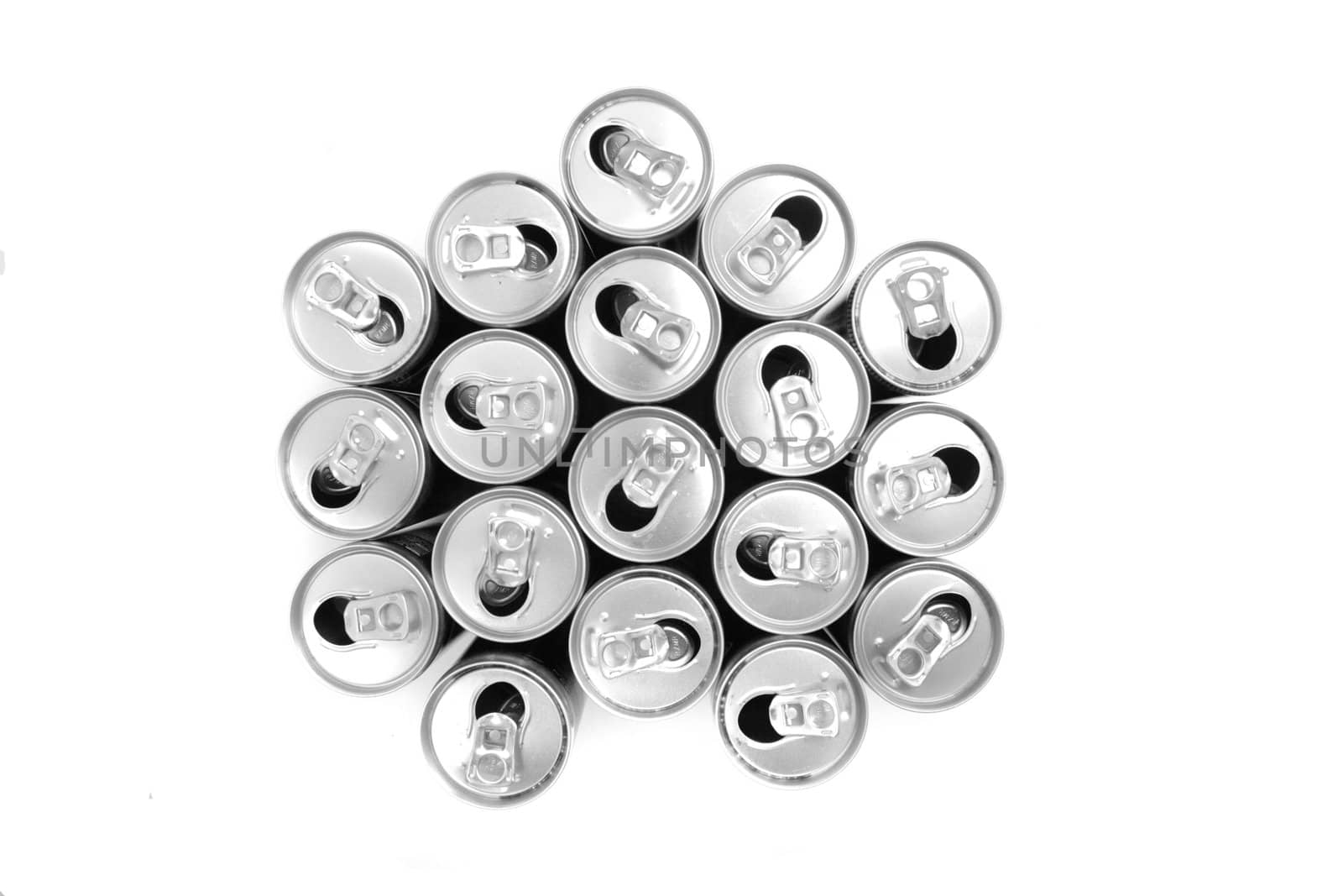 empty cans isolated on the white background