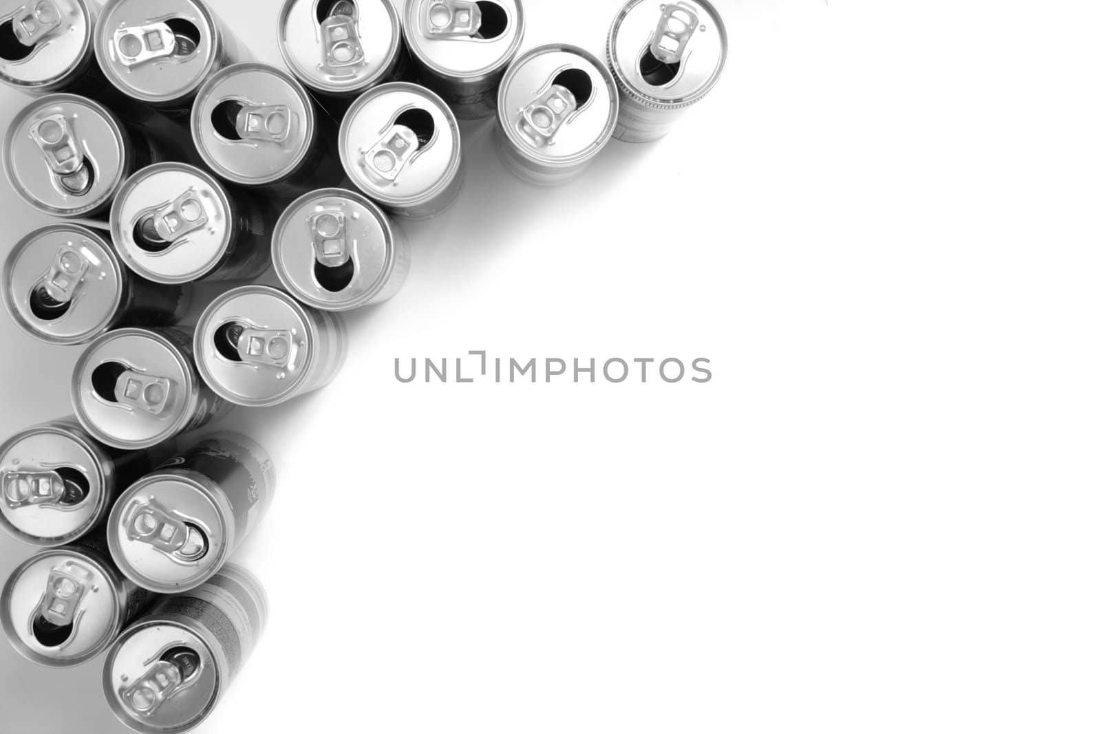 empty cans isolated on the white background