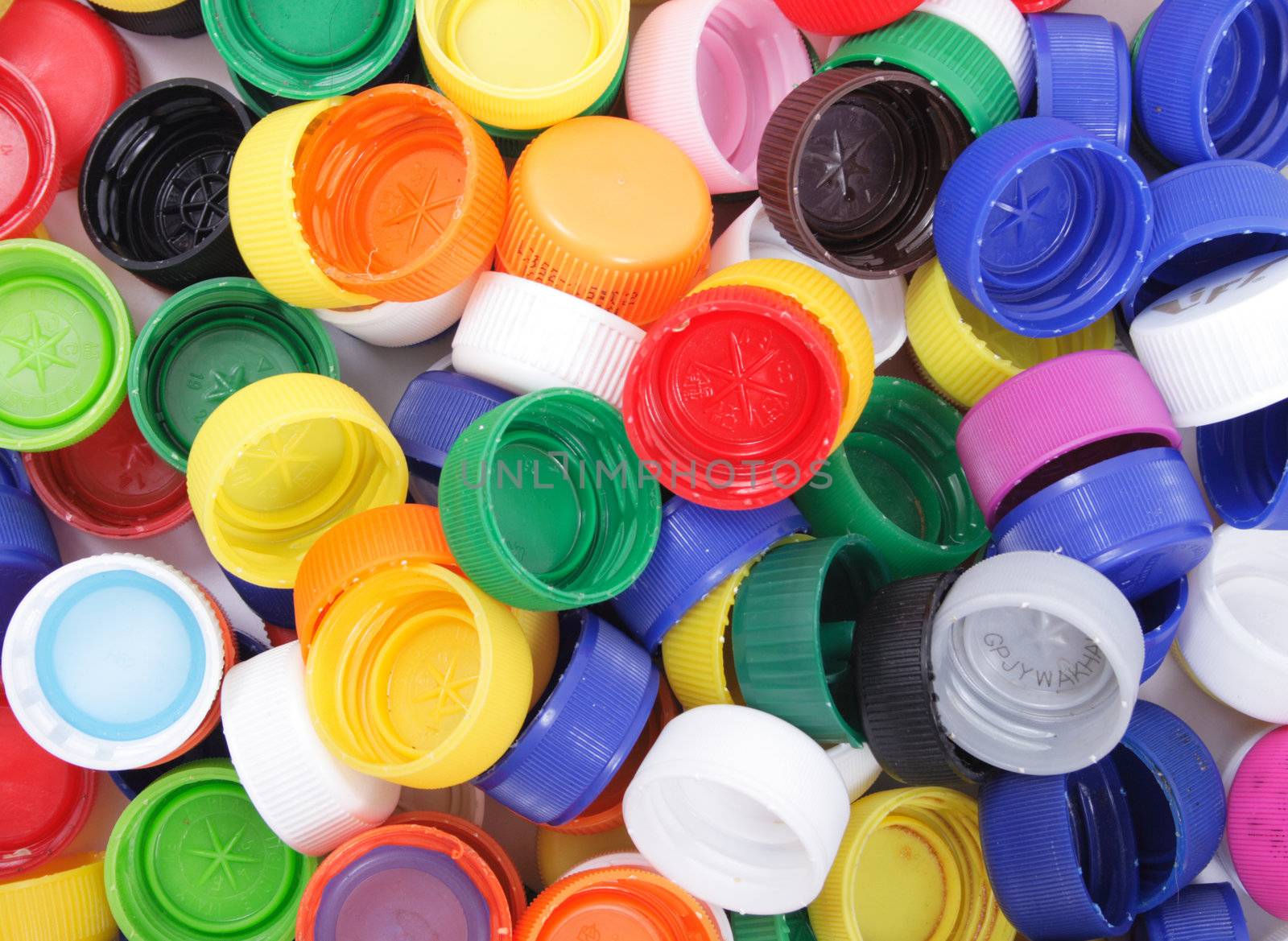 nice plastic background from the colors caps