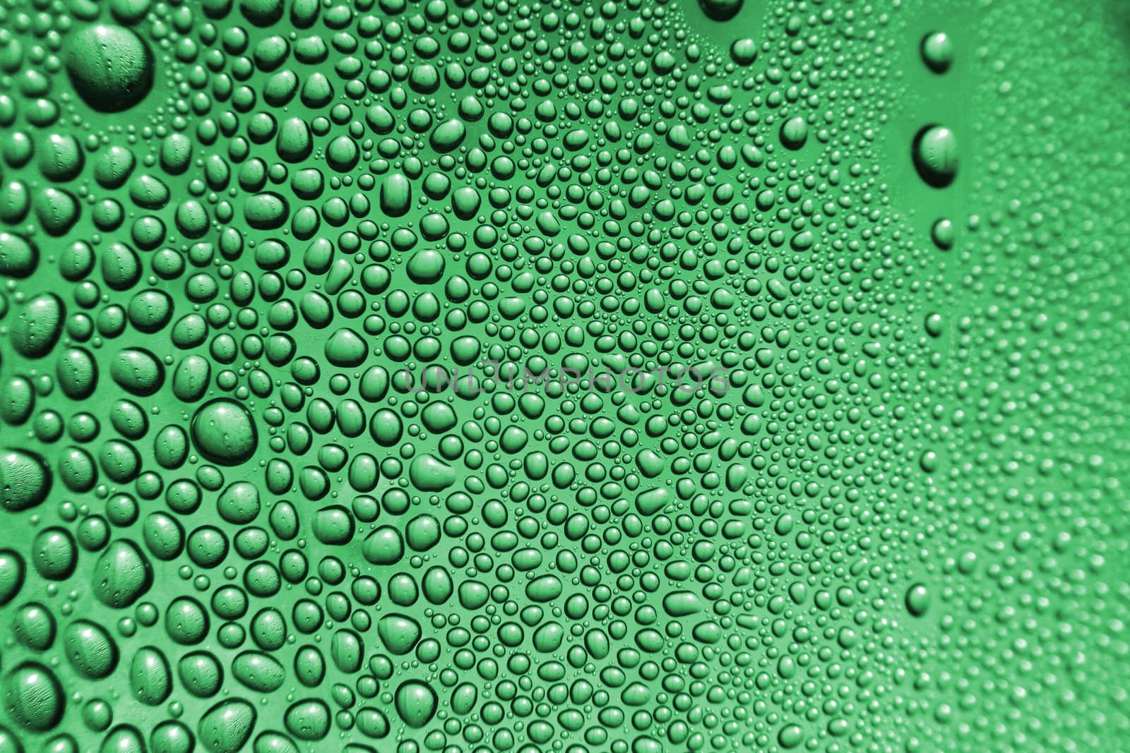 water drops texture on the glass in the blue color