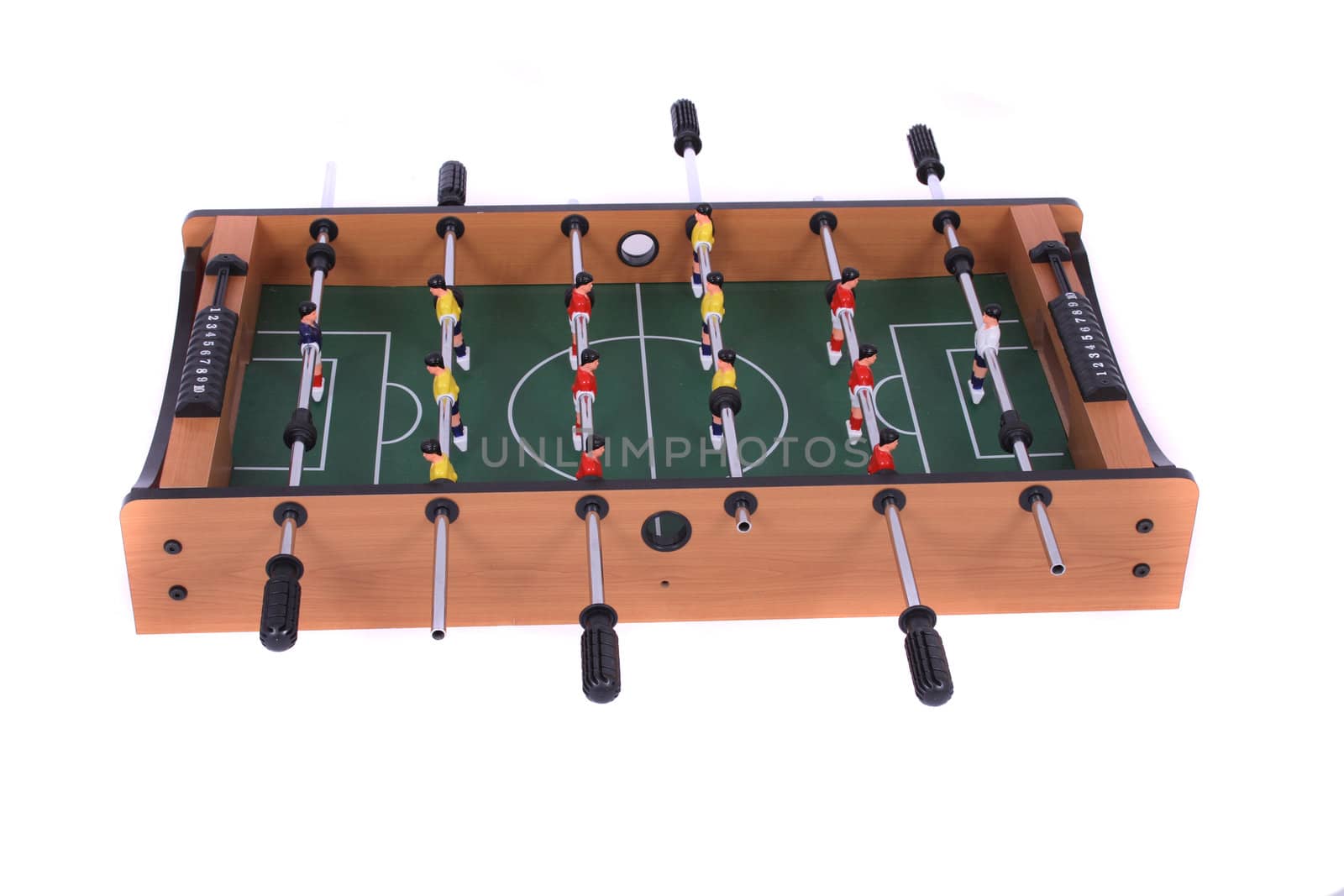  table soccer with players isolated on the white background