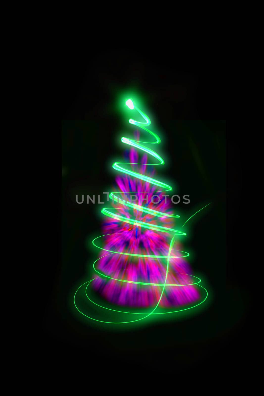 xmas tree (lights) on the black background