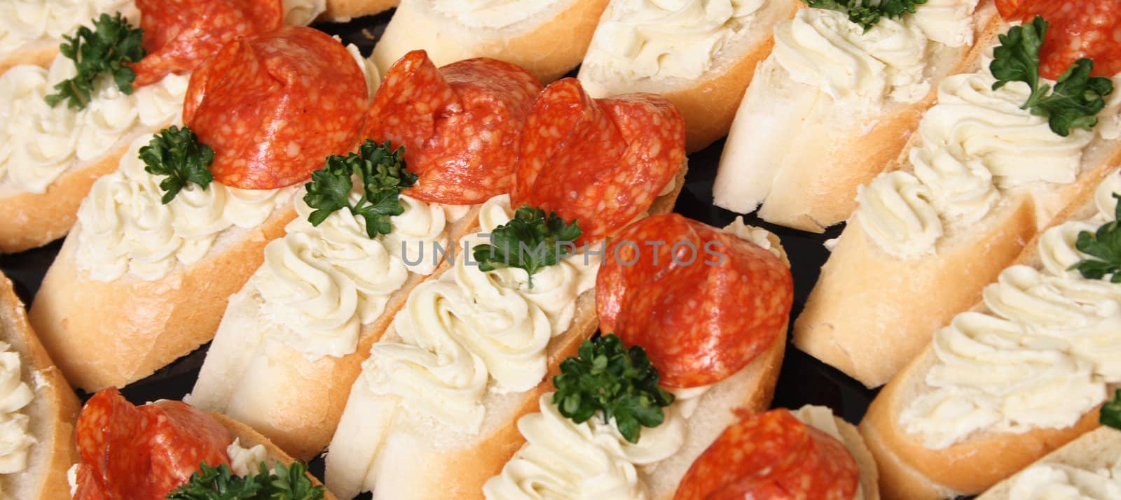 typical czech toasts on the black background