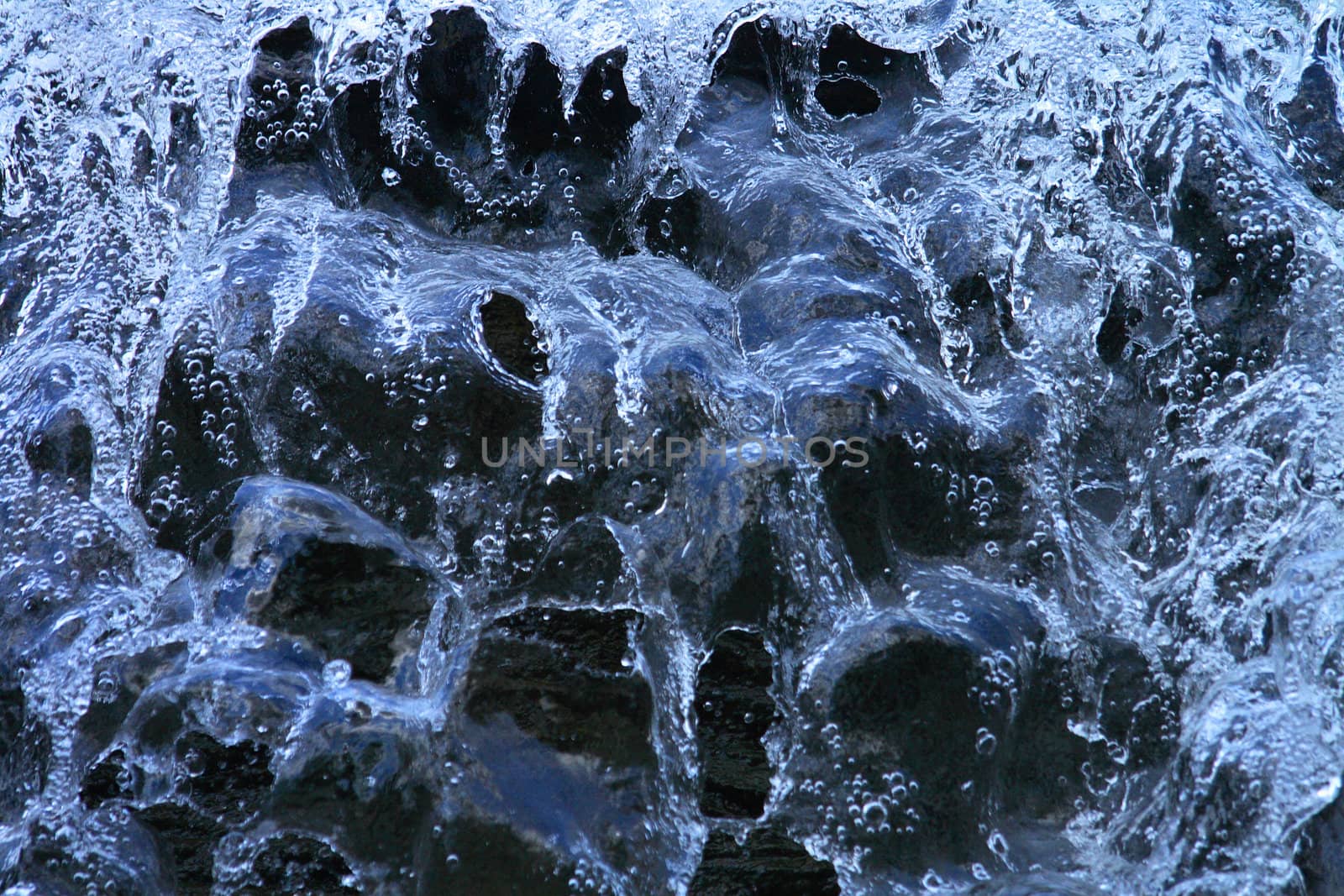 blue water texture on the black background