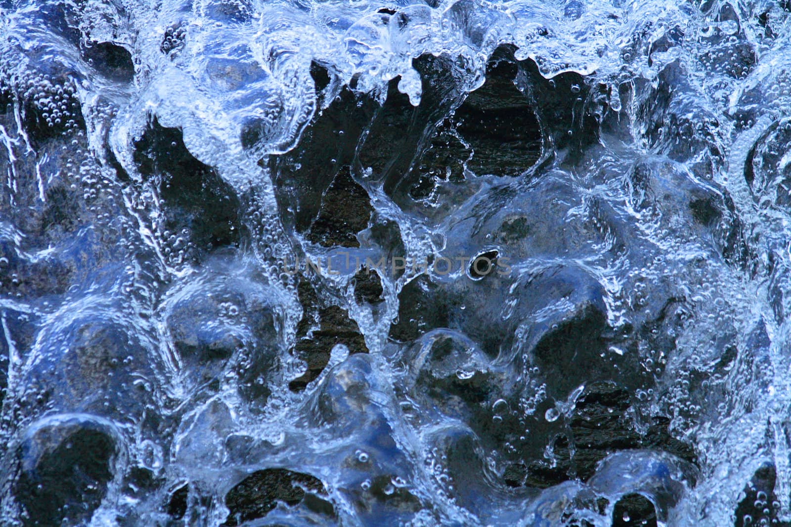 blue water texture on the black background