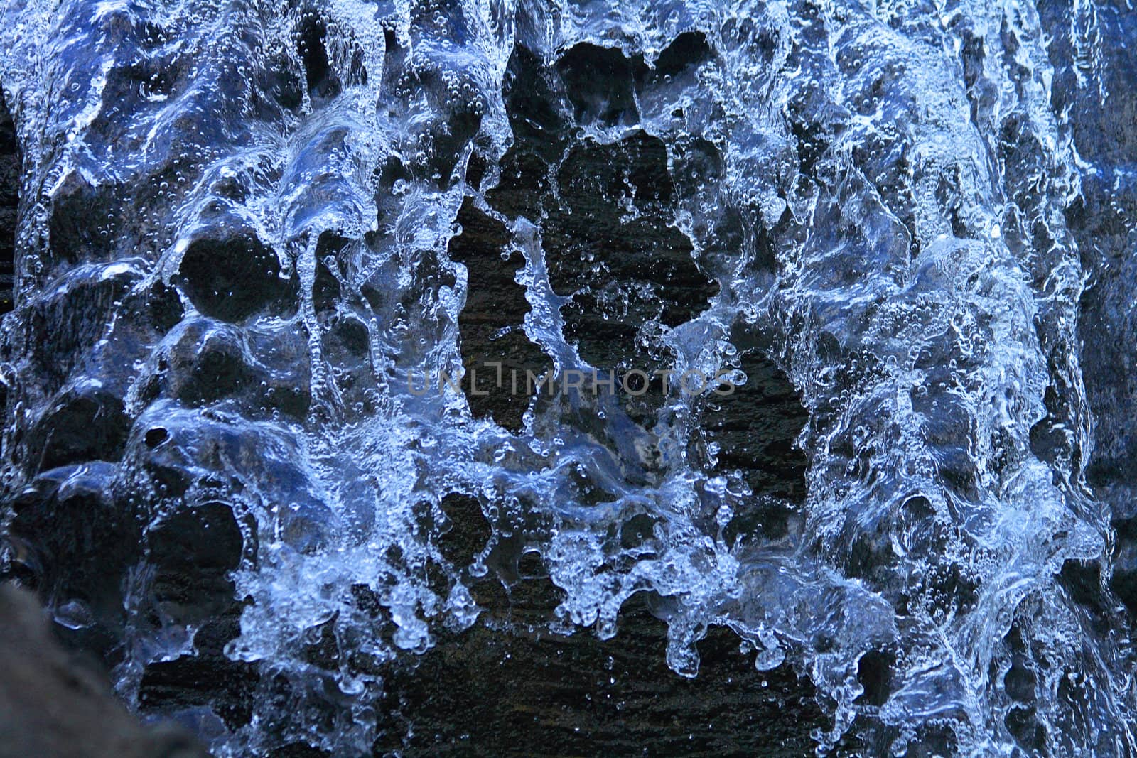 blue water texture on the black background