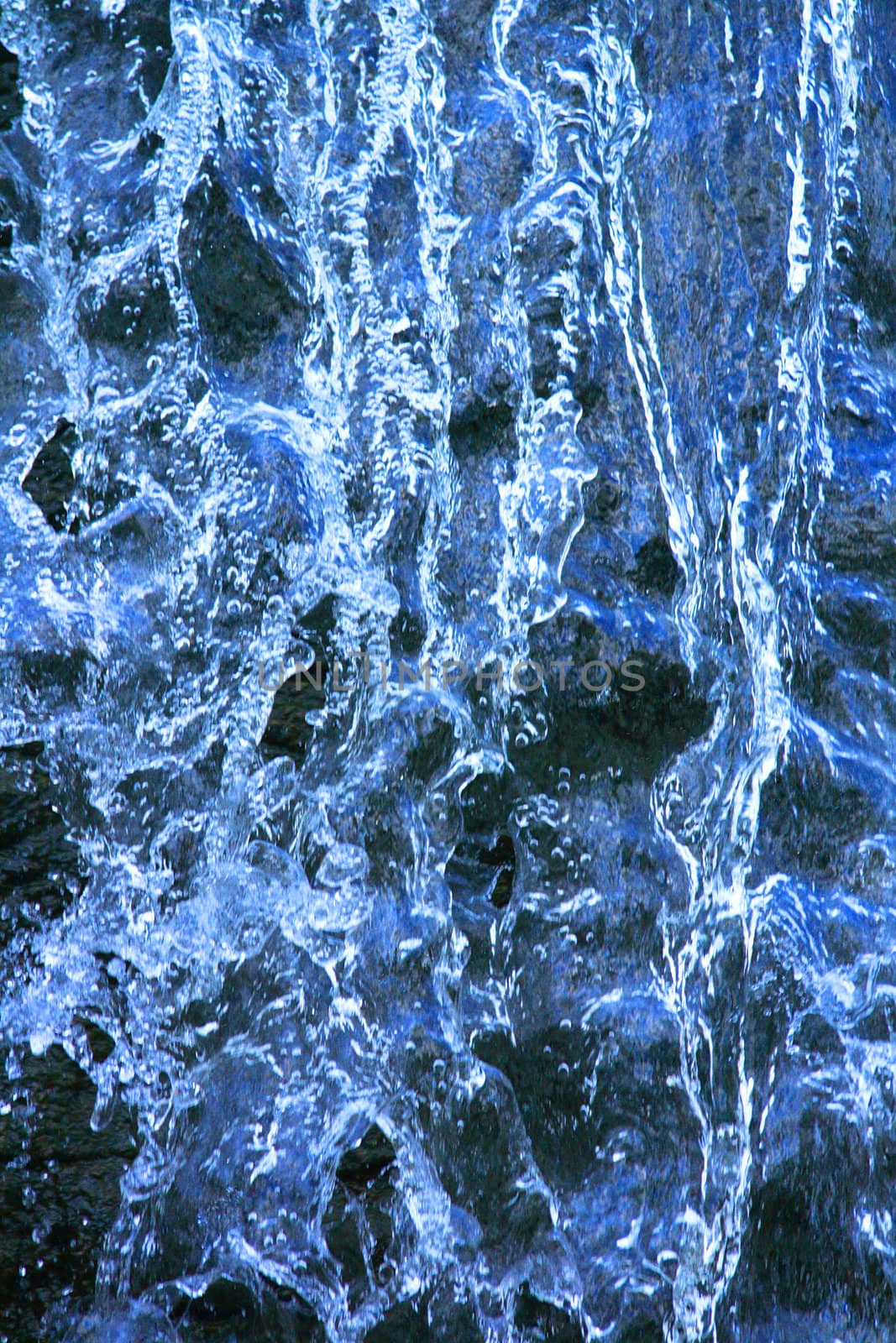 blue water texture on the black background