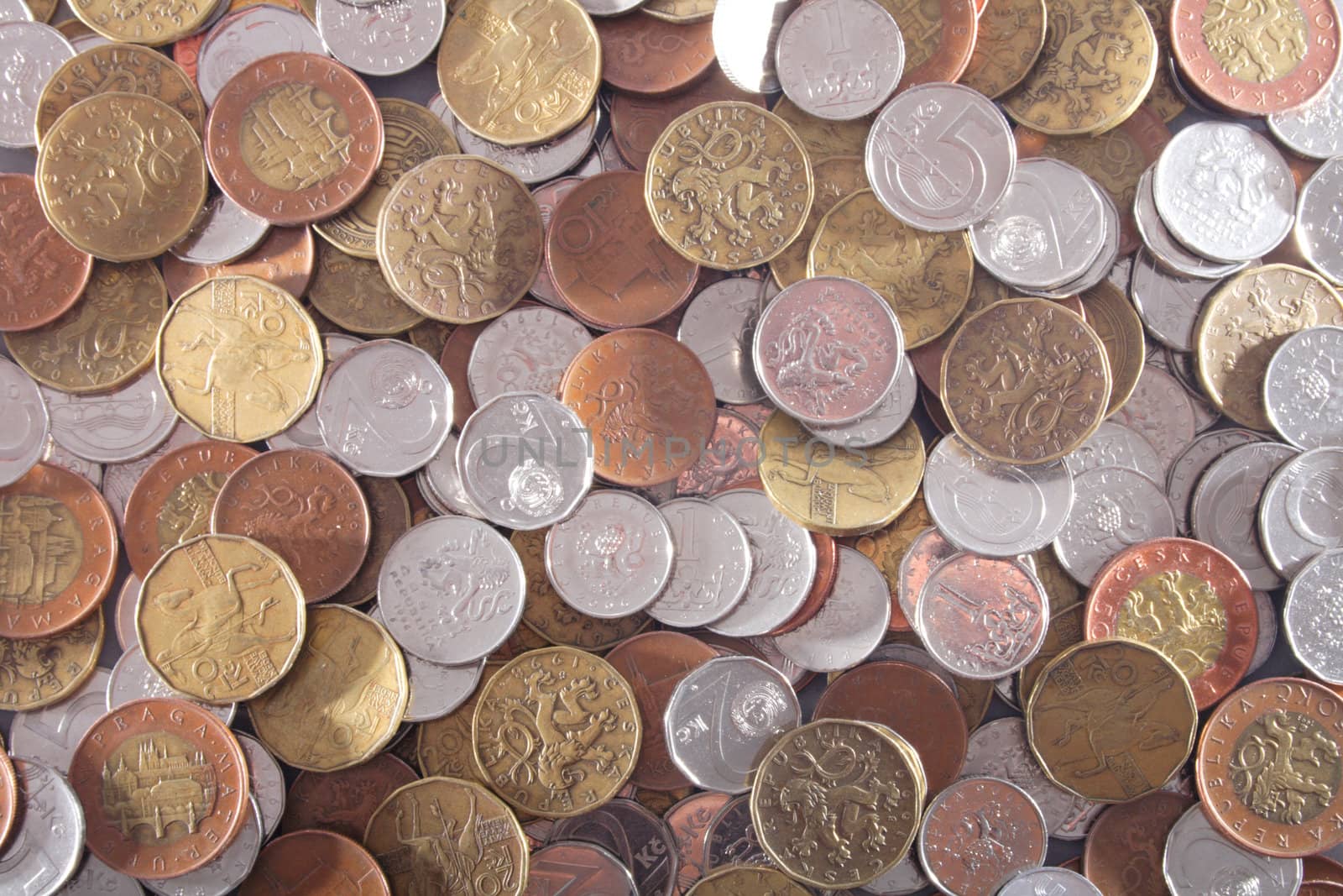 original czech money crowns (not euro)  as finance background