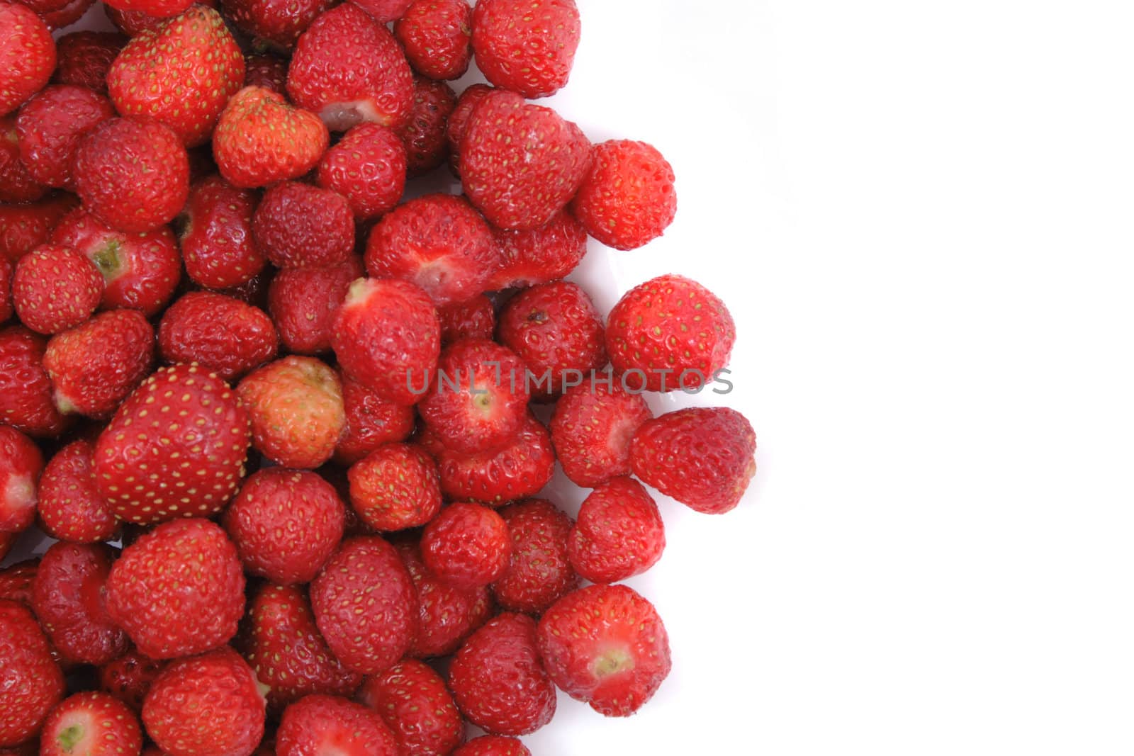 nice red strawberries on the white background