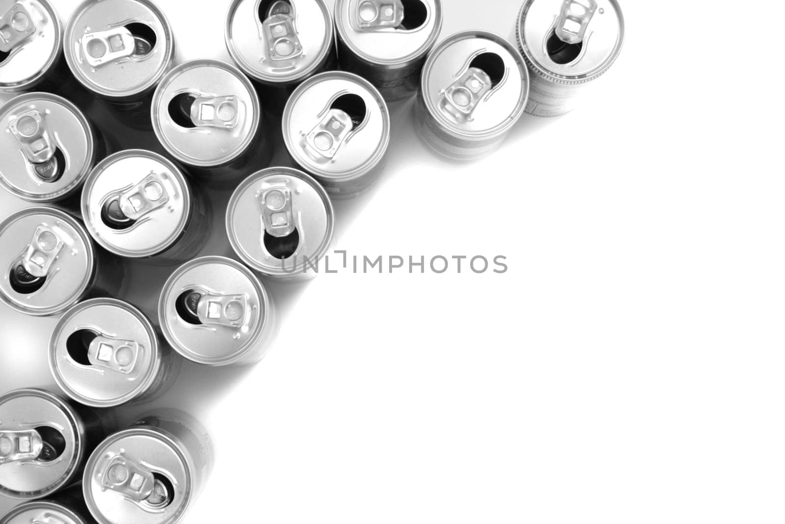 nice alu epmty cans isolated on the white background