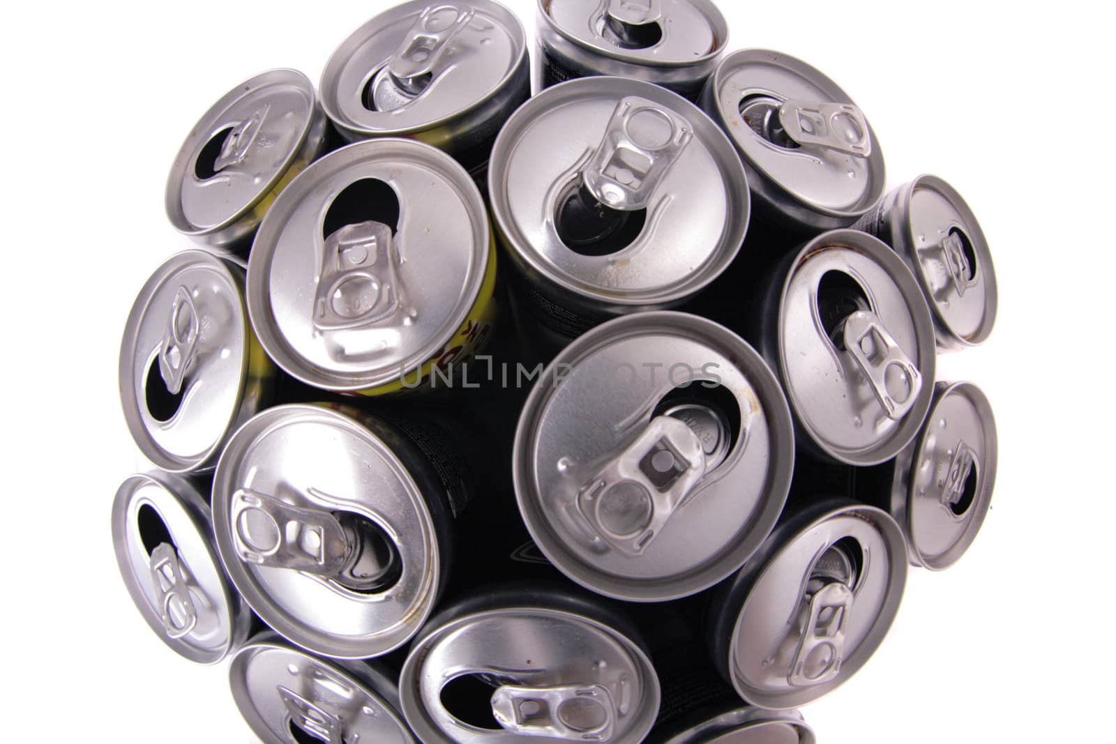 nice alu epmty cans isolated on the white background