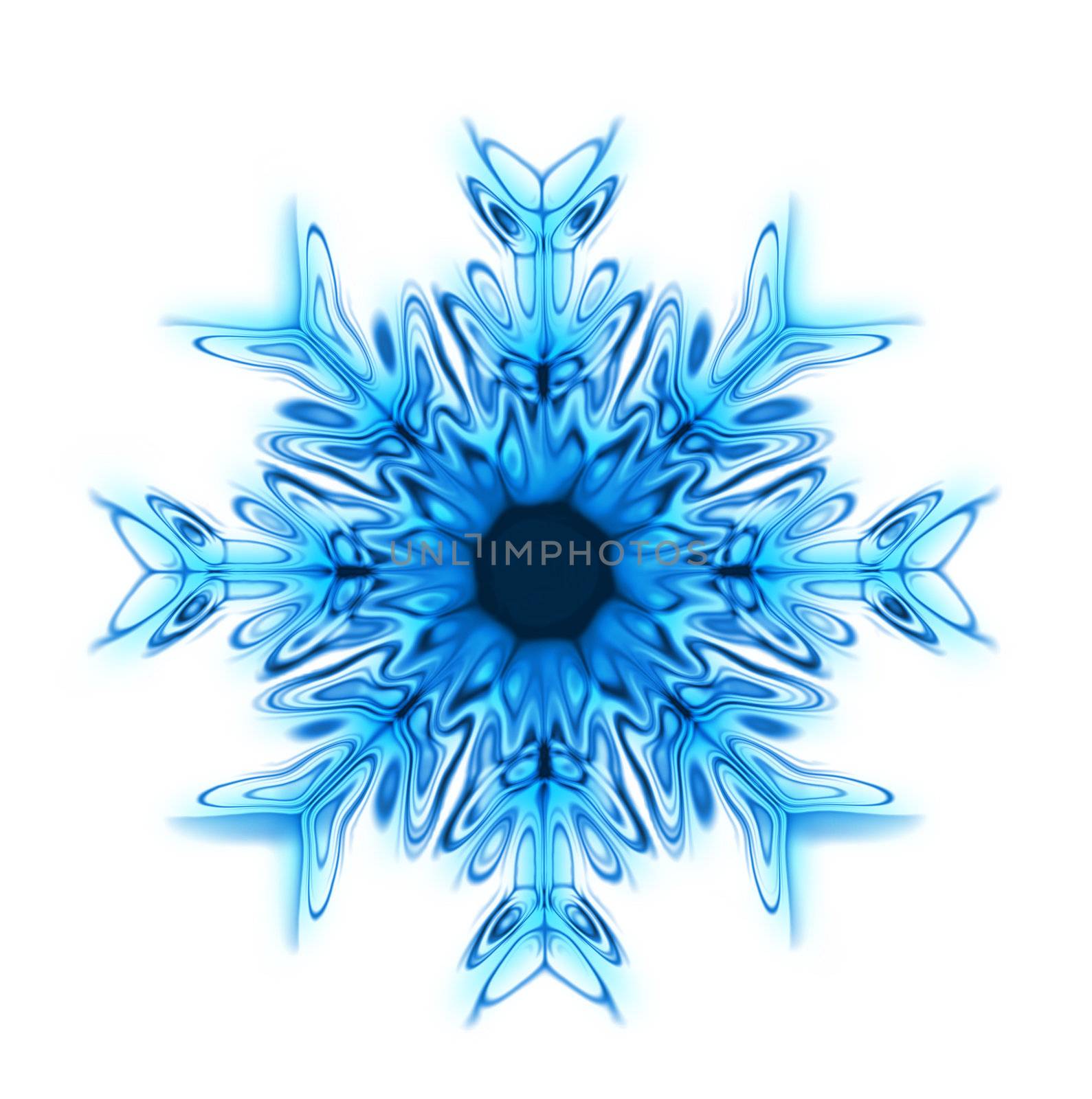 blue snow star generated by the computer 