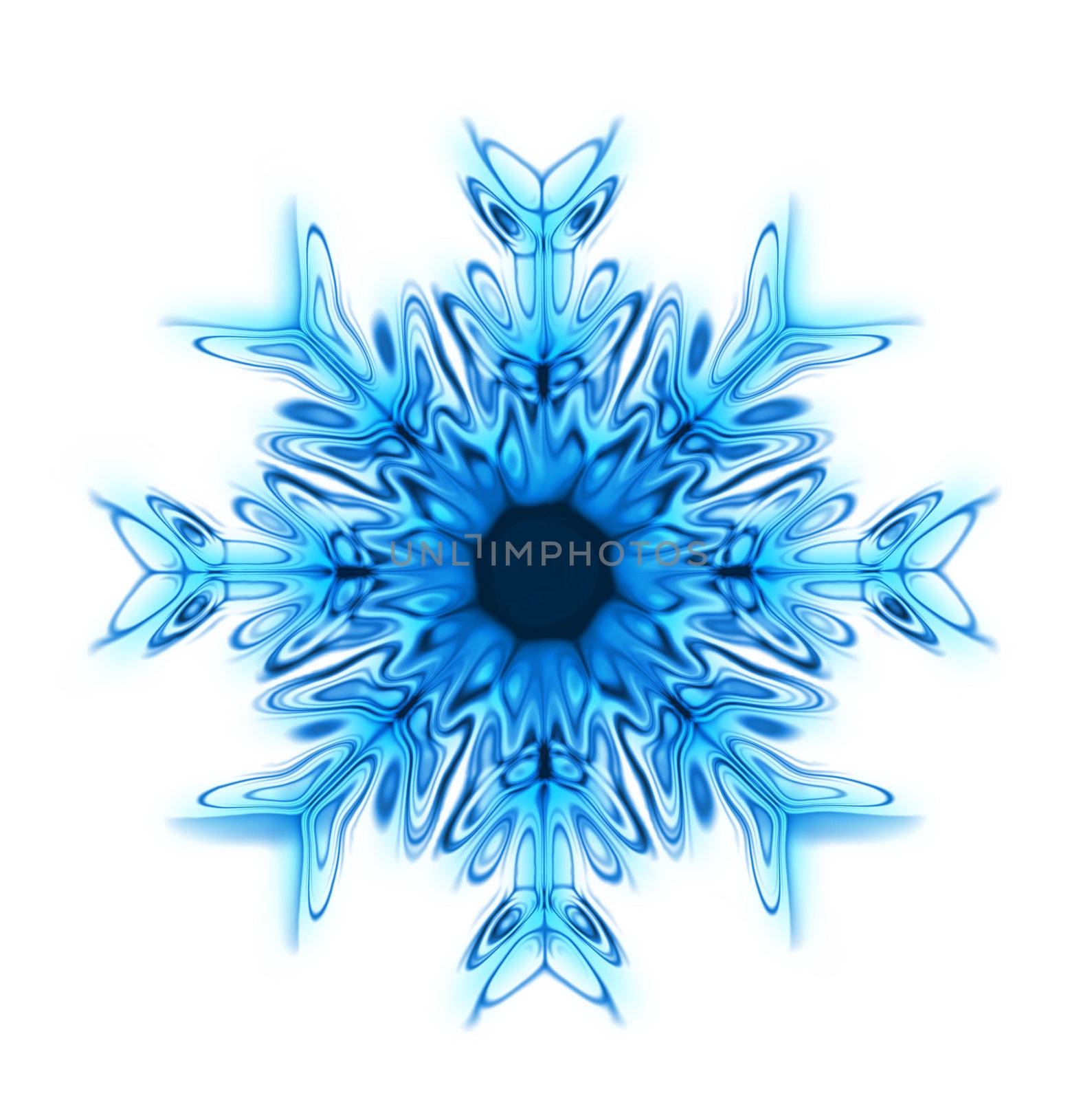 blue snow star generated by the computer 