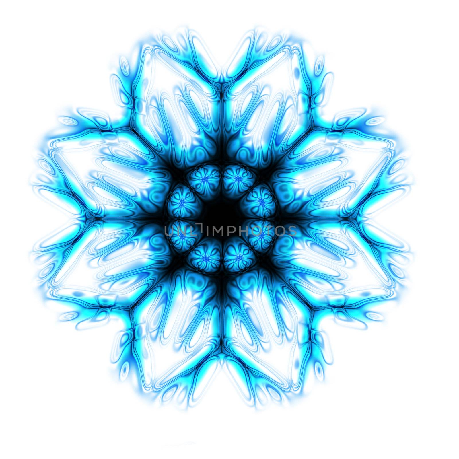 blue snow star generated by the computer 