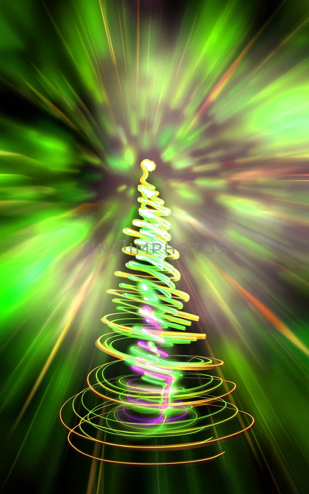 xmas tree (lights) on the color background