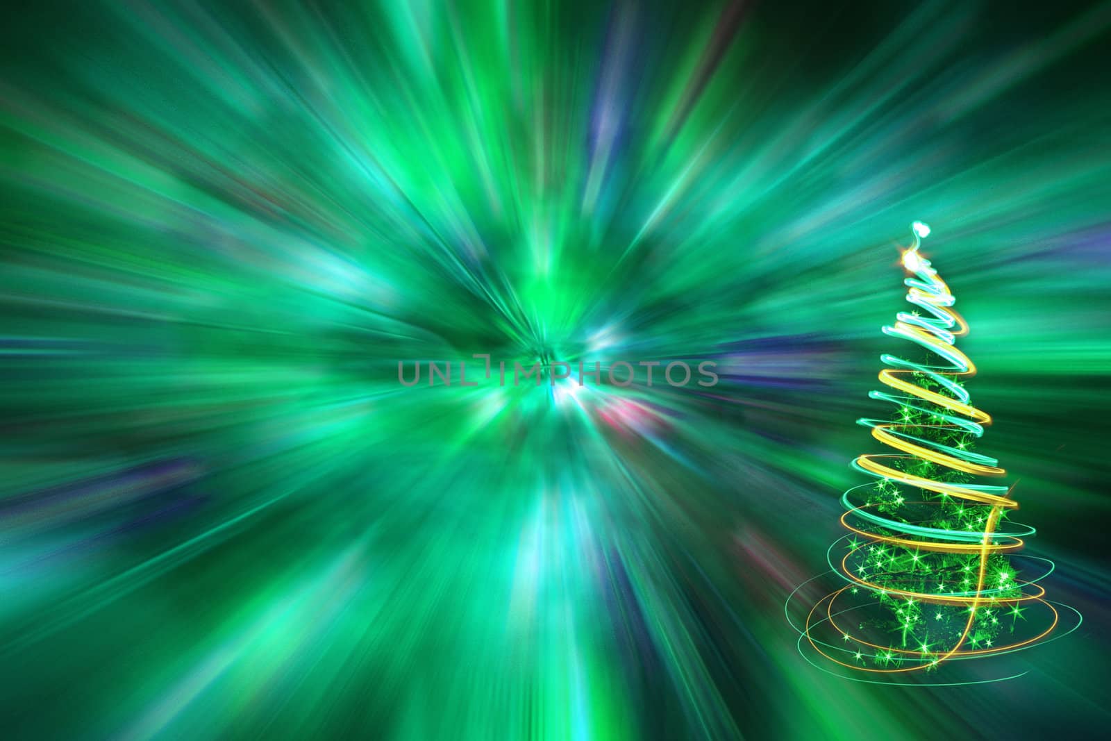 xmas tree (lights) on the color background