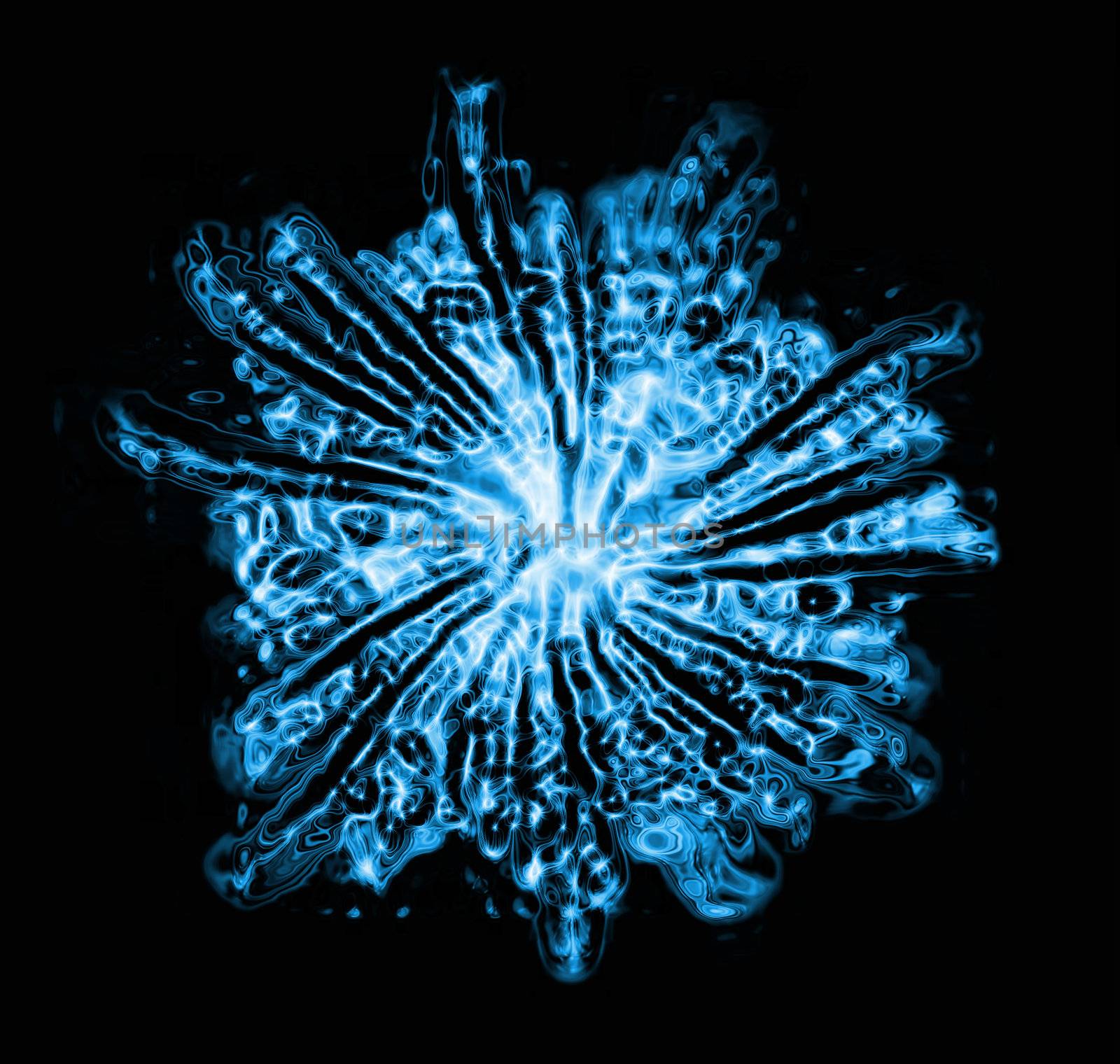 blue snow star generated by the computer 
