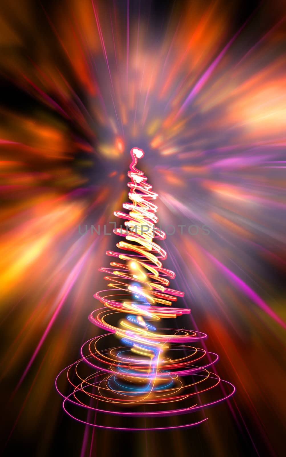 xmas tree (lights) on the color background