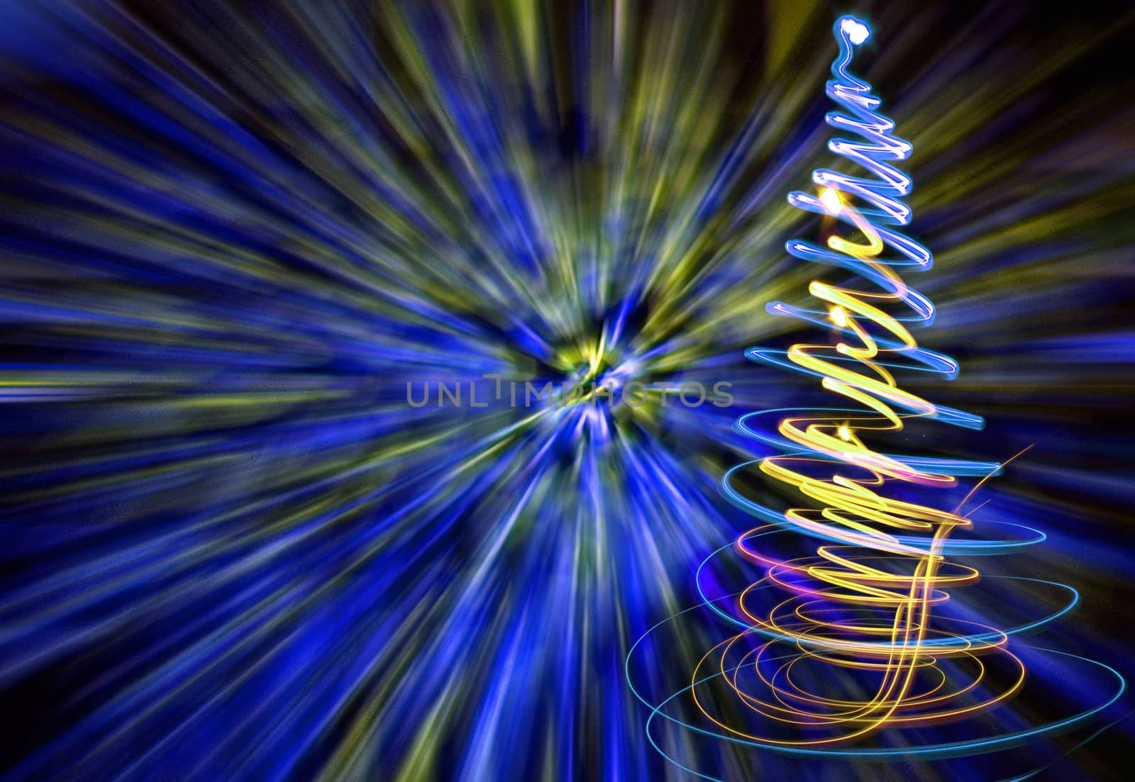 xmas tree (lights) on the color background