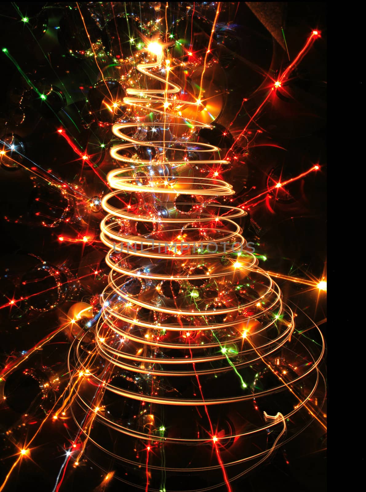 christmas tree isolated on the black background