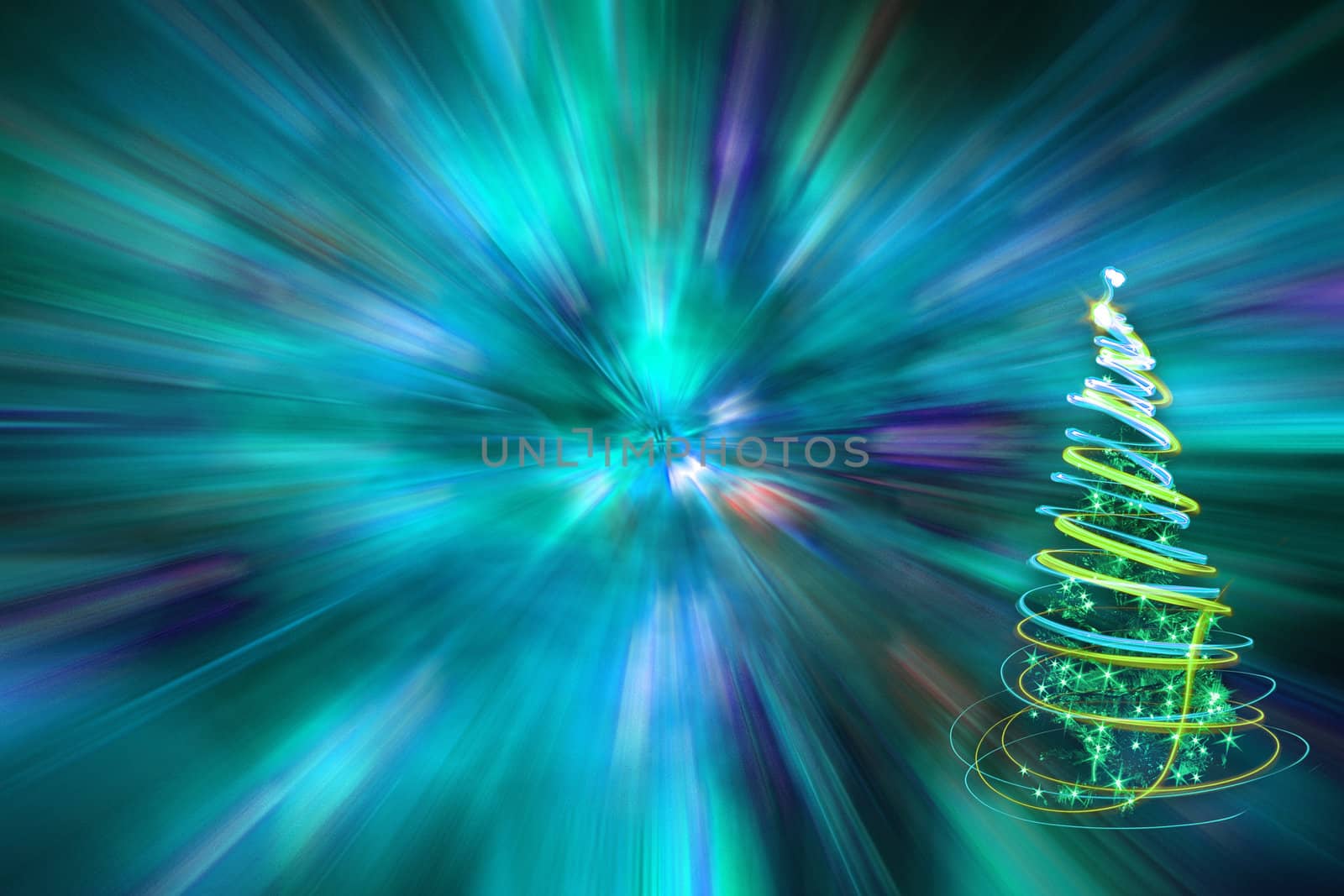 xmas tree (lights) on the color background