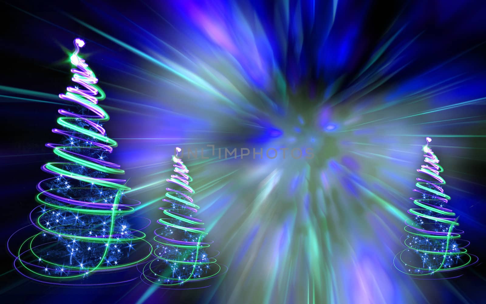 xmas tree (lights) on the color background
