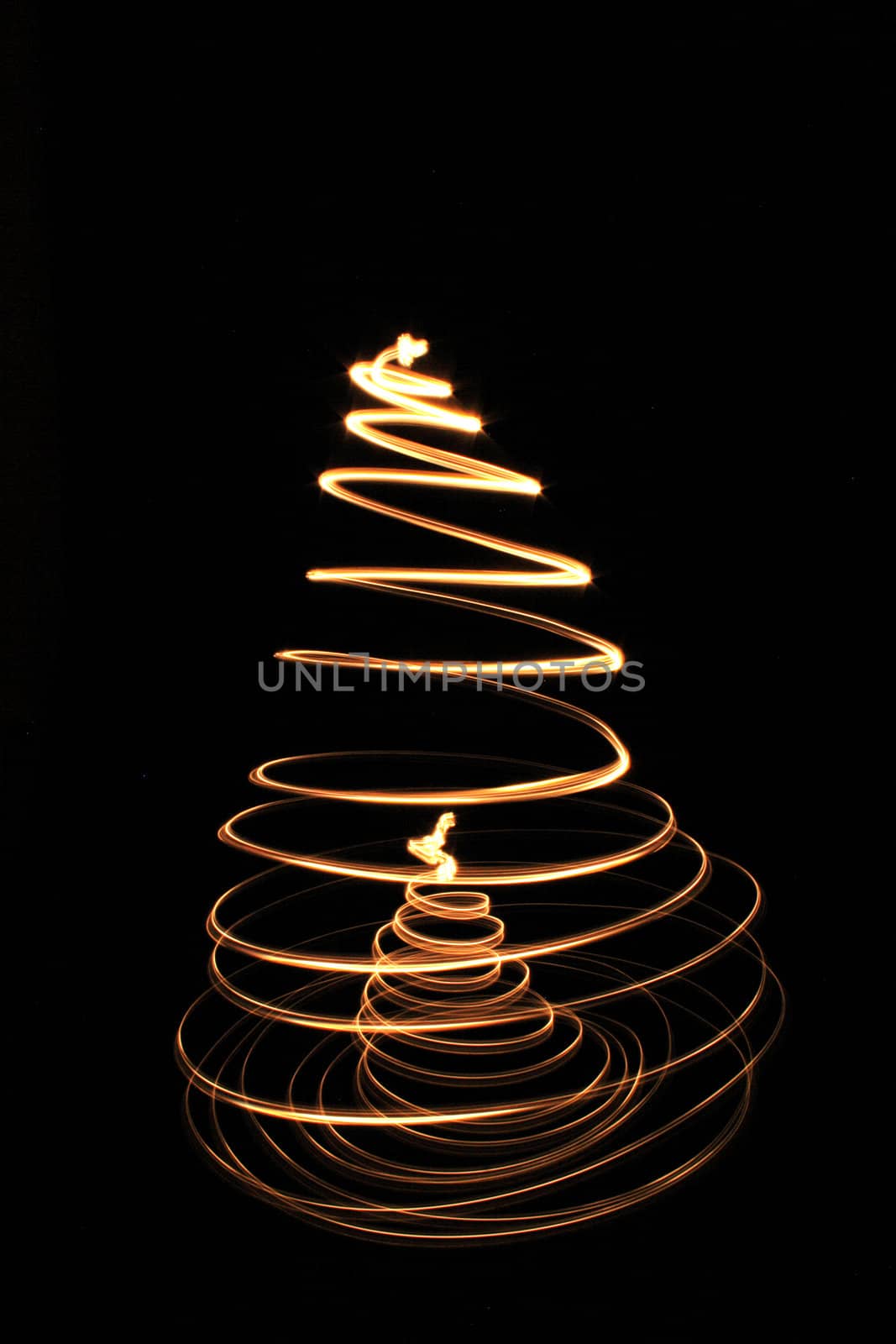 xmas tree isolated on the black background