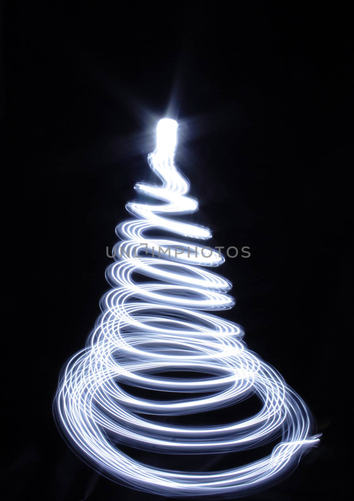 christmas tree isolated on the black background