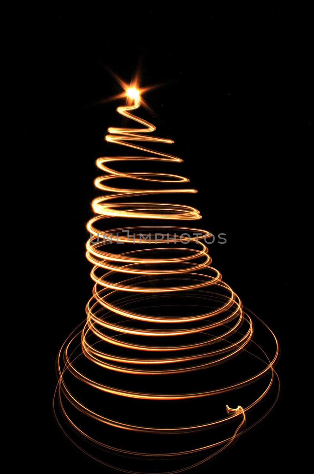 xmas tree isolated on the black background
