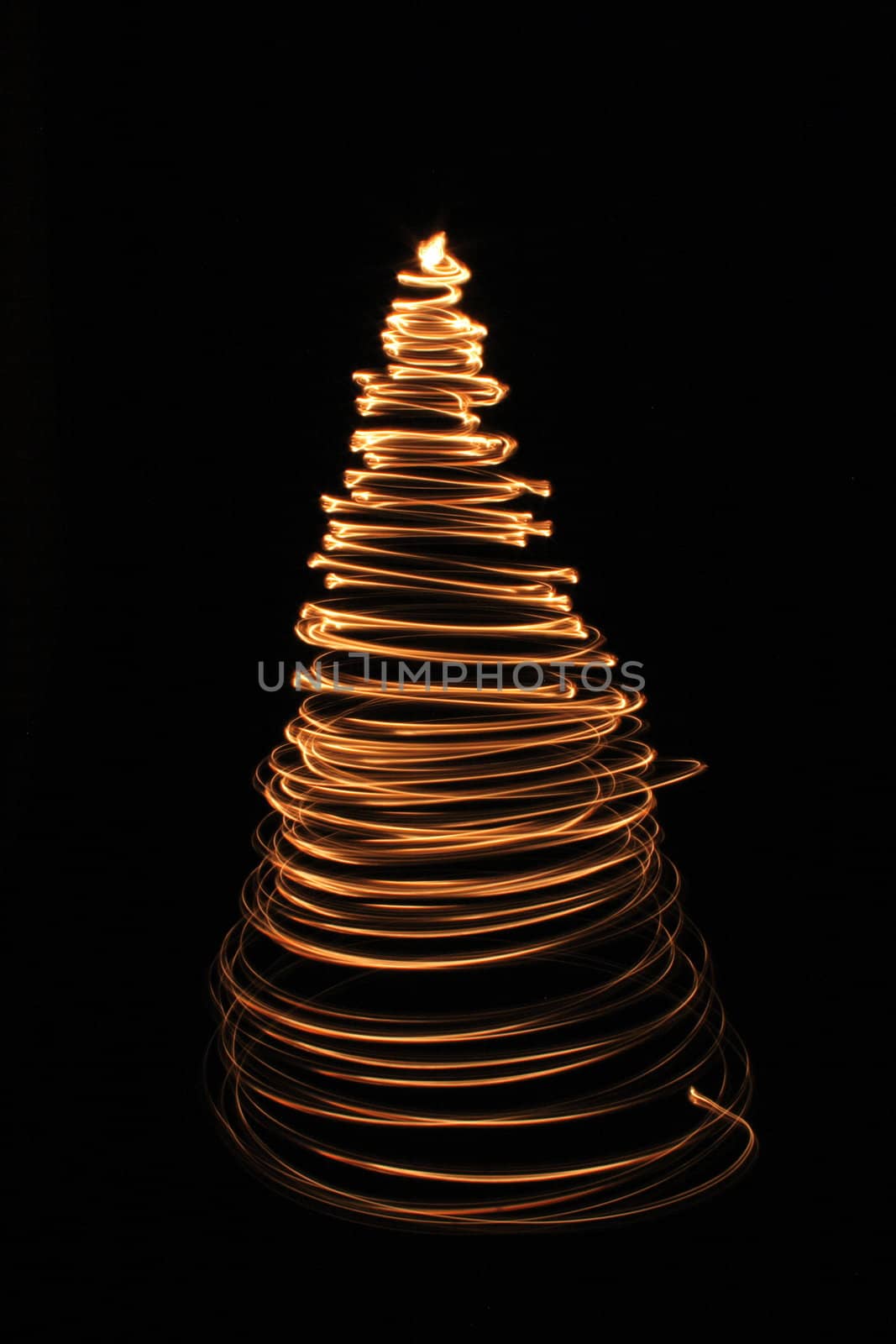 xmas tree isolated on the black background