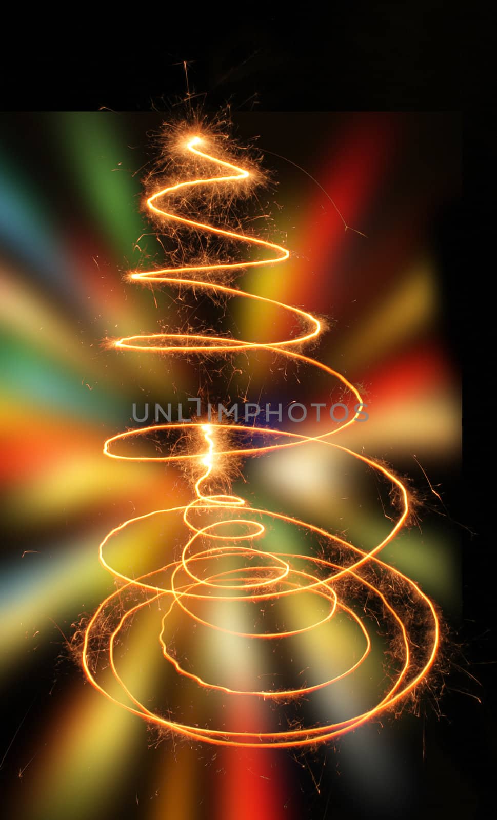 christmas tree isolated on the black background