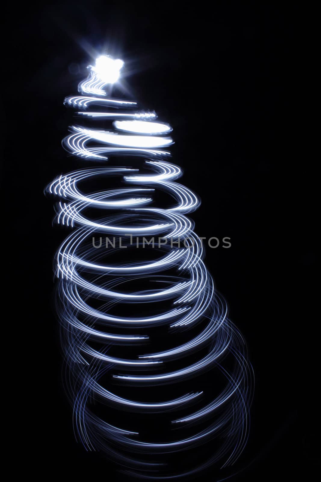 christmas tree isolated on the black background