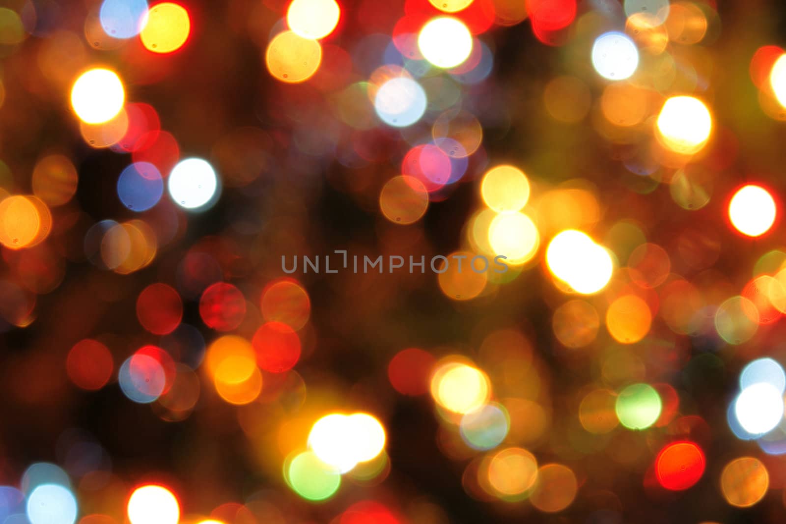 christmas background with color lights of xmas tree