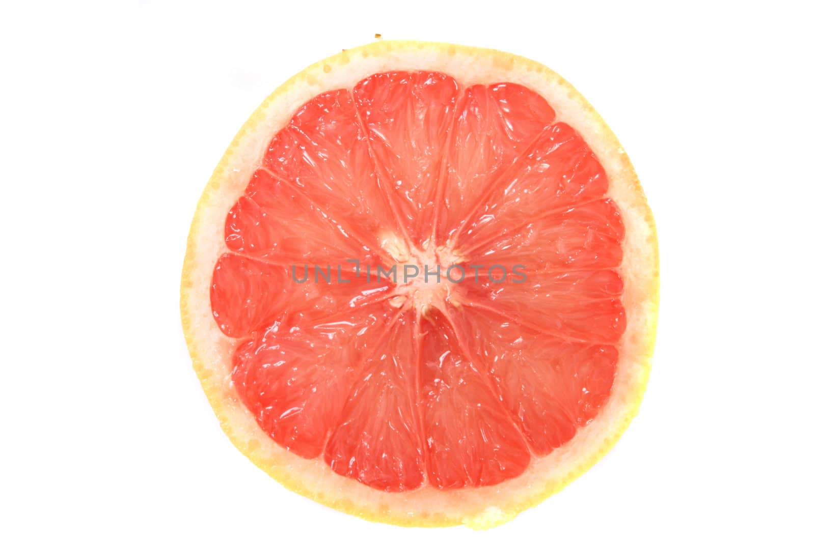 half of fresh citrus fruit on the white background