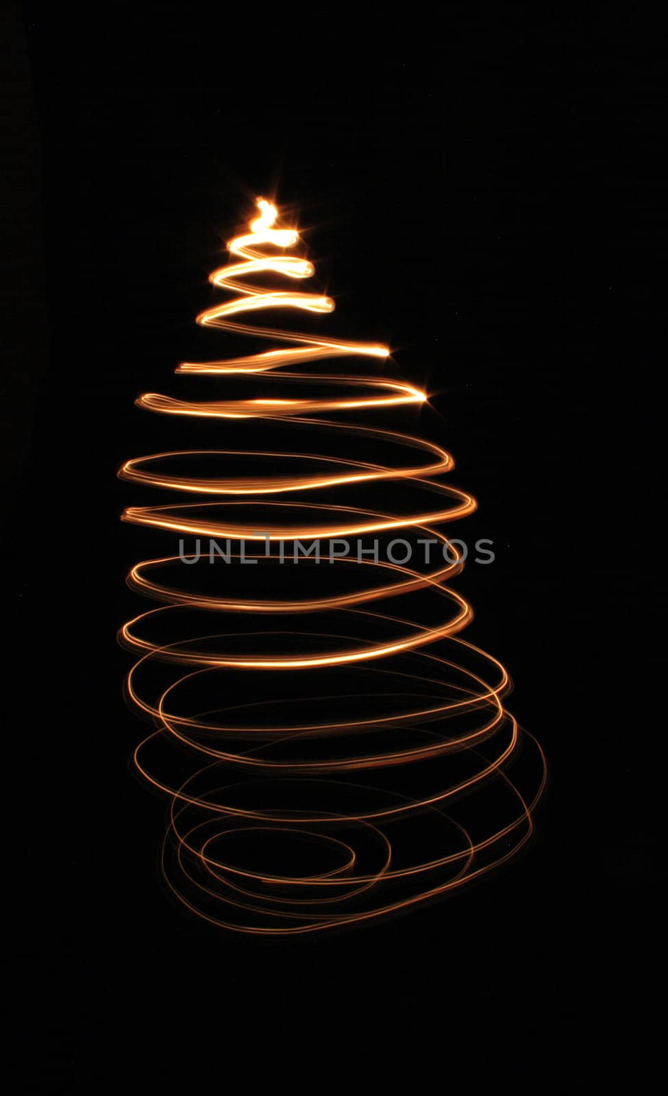 christmas tree isolated on the black background