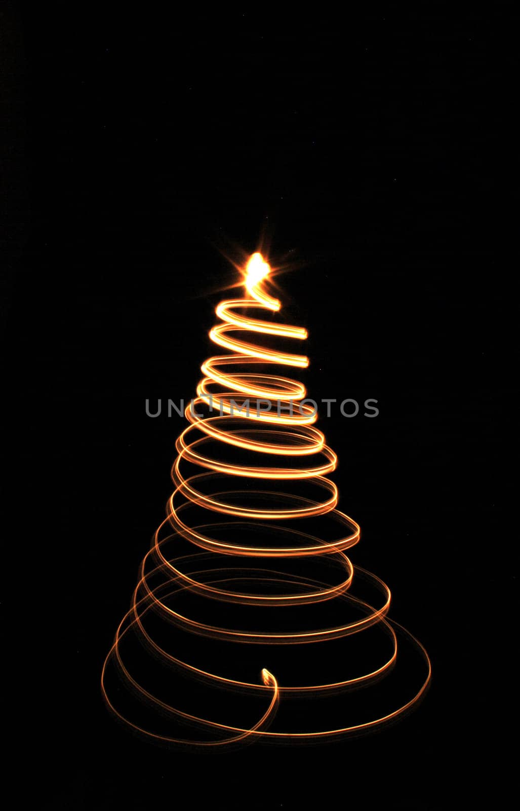 christmas tree isolated on the black background