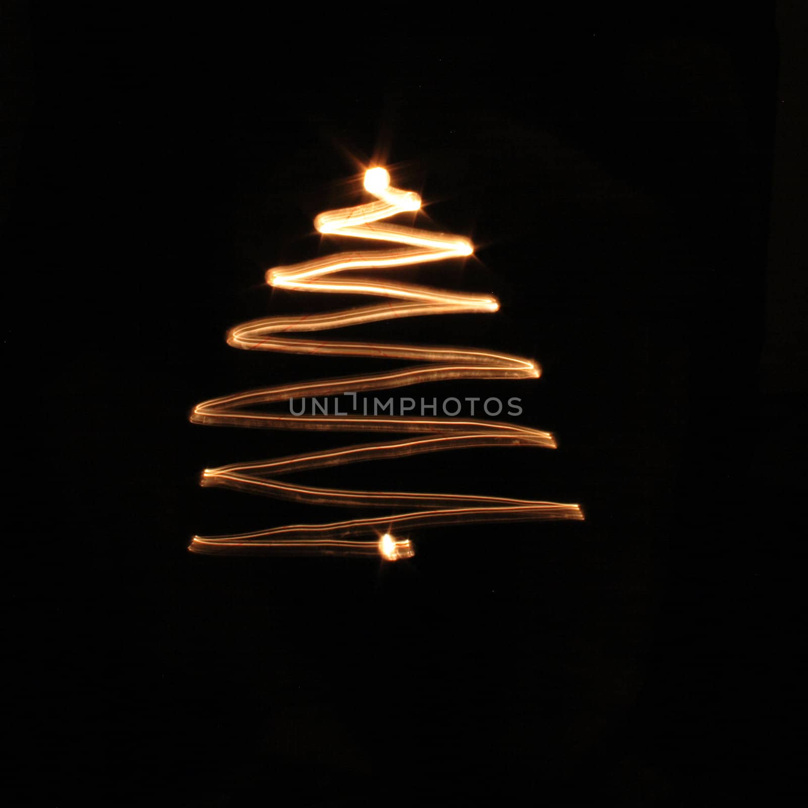 christmas tree isolated on the black background