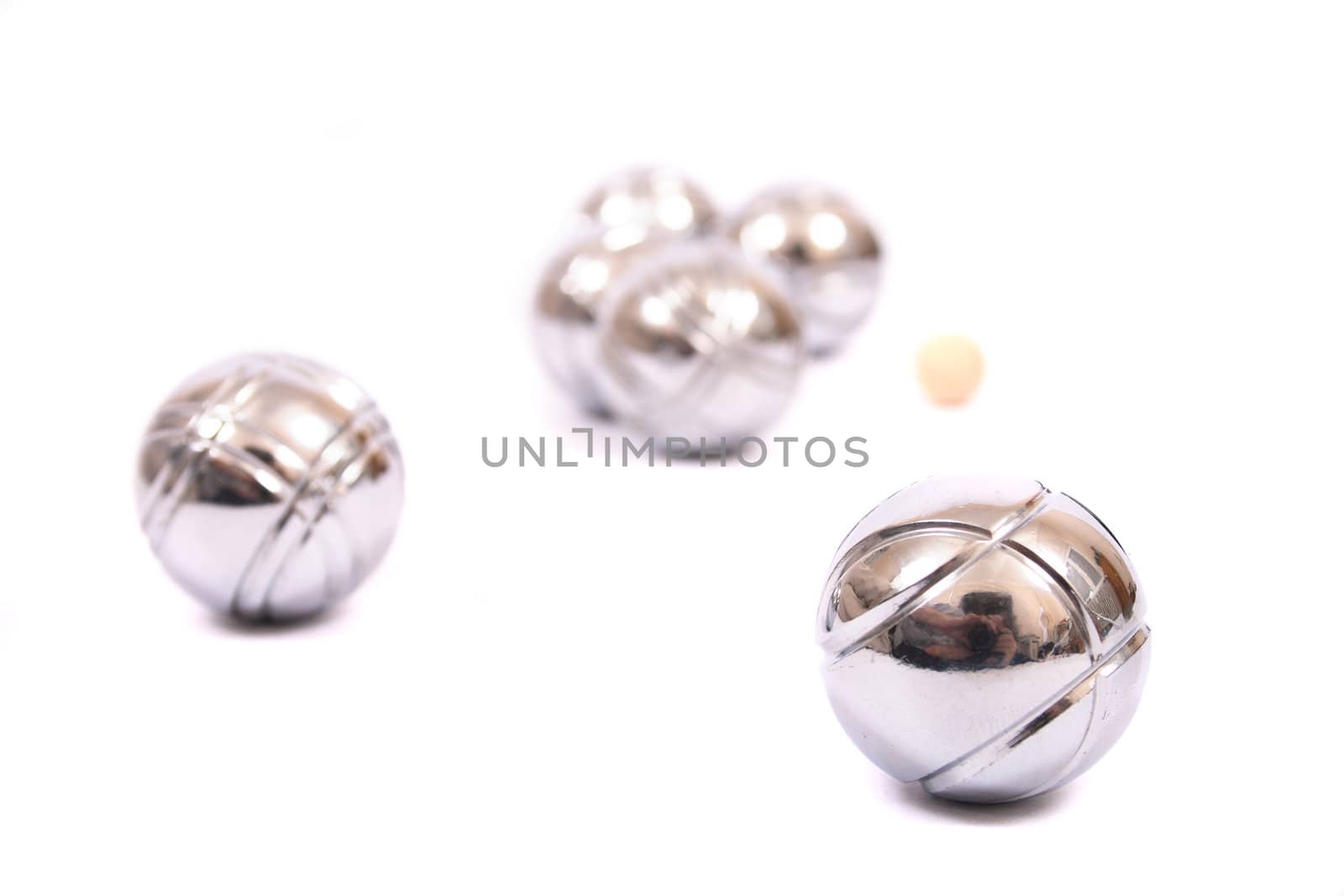 petanque - relax game from the europe on the white background